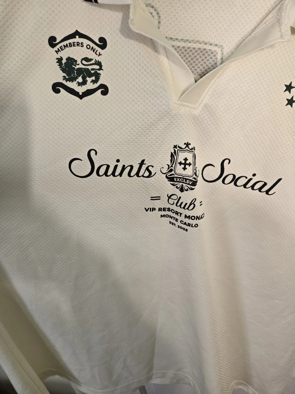 Men's Cream Polo Soccer Jersey with Black Trim Size 3X